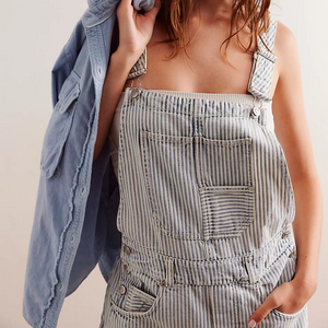 GOOD LUCK STRIPE OVERALLS-Denim-FREE PEOPLE-Coriander