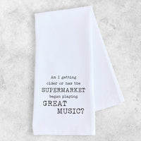 GREAT MUSIC AT THE SUPERMARKET TEA TOWEL-Home Decor-DEV D & CO-Coriander