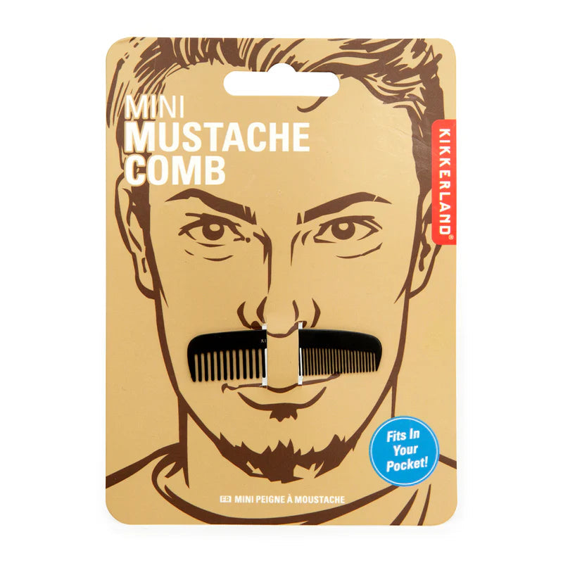 GROOMING | MINI MUSTACHE COMB-Lotions & Potions-KIKKERLAND DESIGNS-Coriander
