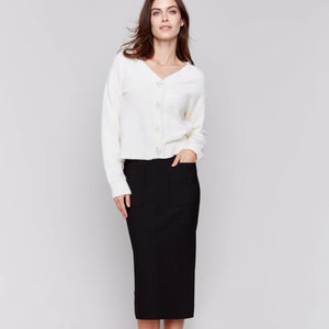 GUTSY CREPE SKIRT-Skirts-CHARLIE B-Coriander