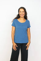 HABITAT COVERSTITCH TEE-Tops-HABITAT-SMALL-TWILIGHT-Coriander