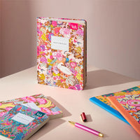 HARDBACK NOTEBOOK | FLORAL PEACOCK-Books & Stationery-OHH DEER-Coriander