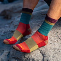 HEADY STRIPE MICRO CREW SOCKS-Socks & Footwear-DARN TOUGH-Coriander