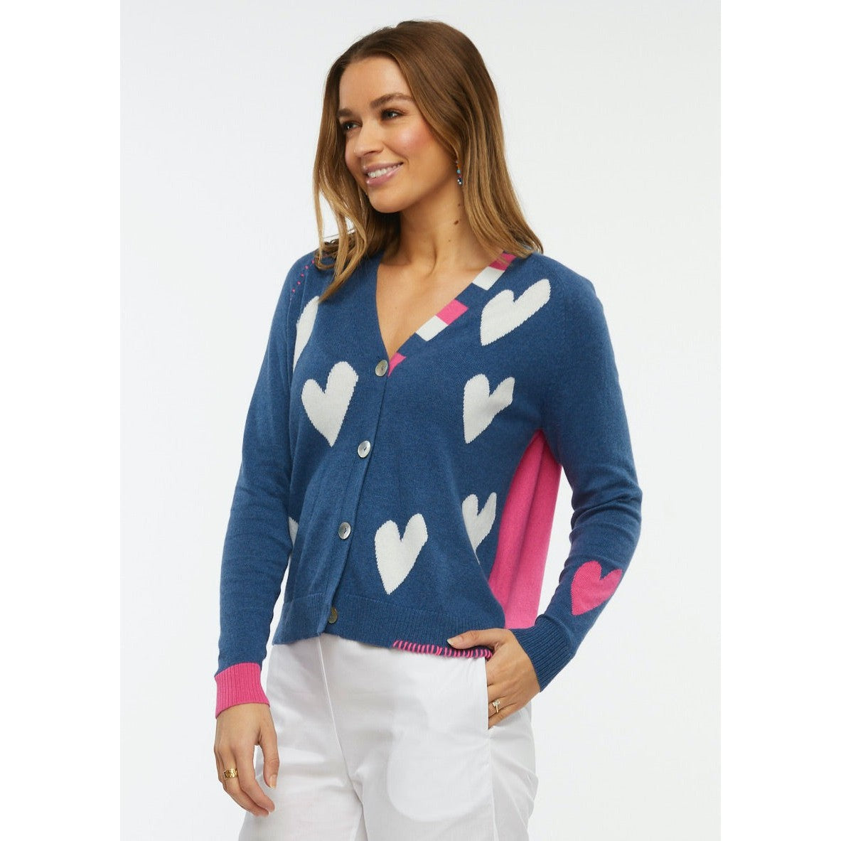 HEARTS CARDI-Jackets & Sweaters-ZAKET & PLOVER-XSMALL-DENIM-Coriander