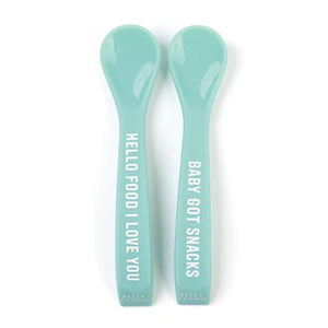 HELLO FOOD BABY GOT SNACKS SPOON SET-Kids-BELLA TUNNO-Coriander