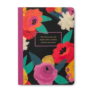 HER WORDS NOTEBOOK - SHE CHOOSES JOY AND BRIGHT COLOURS-Books-COMPENDIUM-Coriander