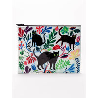 HERE KITTY ZIPPER POUCH-Bags & Wallets-BLUE Q-Coriander