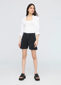 HIGH RISE SHORTS | STRETCH CANVAS RELAXED-Bottom-DUER-26-BLACK-Coriander