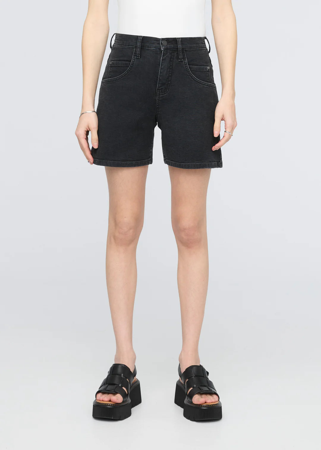 HIGH RISE SHORTS | STRETCH CANVAS RELAXED-Bottom-DUER-Coriander