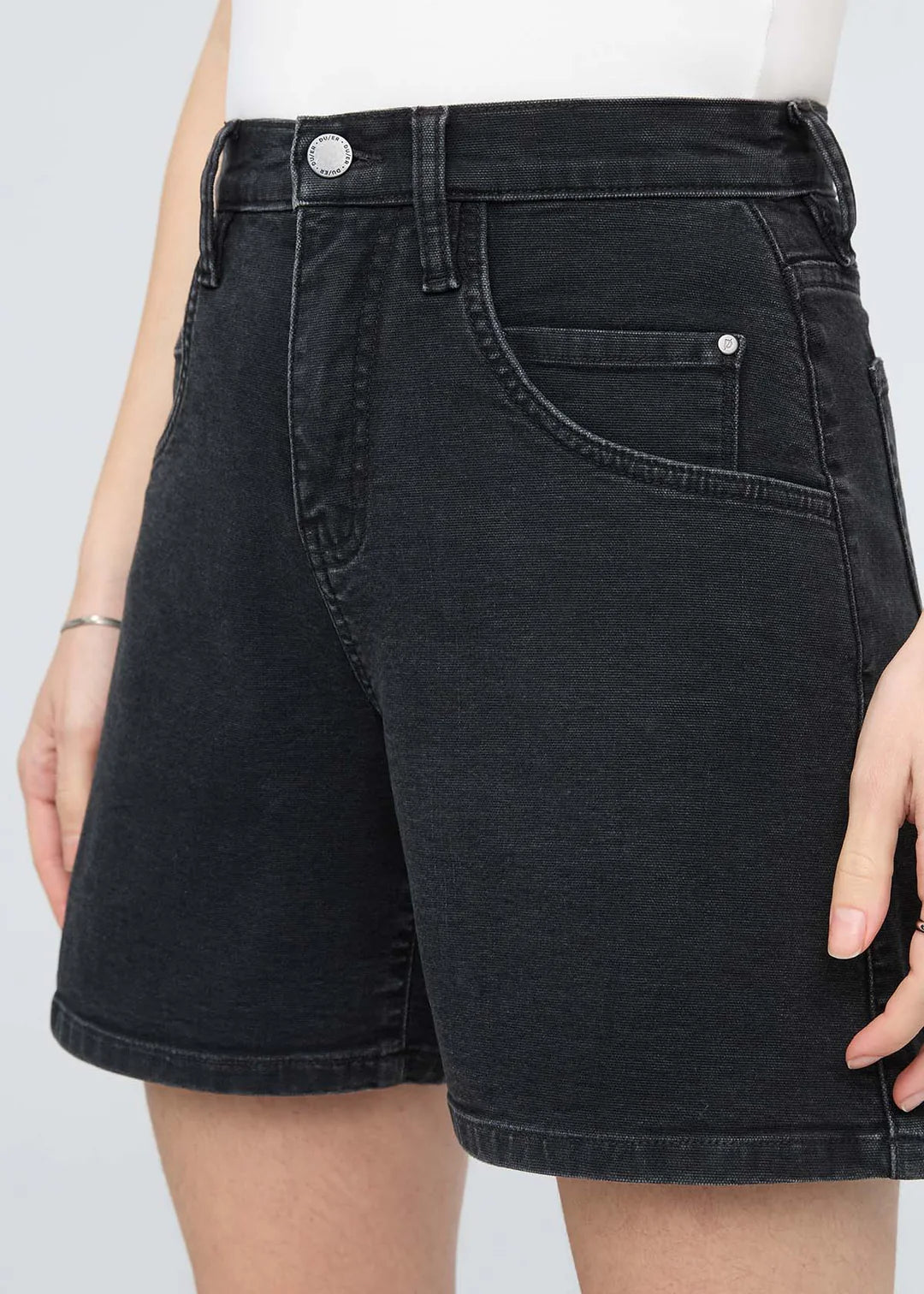 HIGH RISE SHORTS | STRETCH CANVAS RELAXED-Bottom-DUER-Coriander