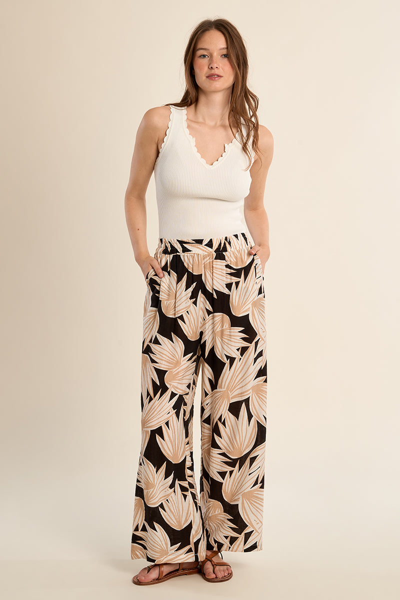 HIGHWAIST PANT | FLORAL-Bottom-MOLLY BRACKEN-SMALL-BLACK AVA-Coriander