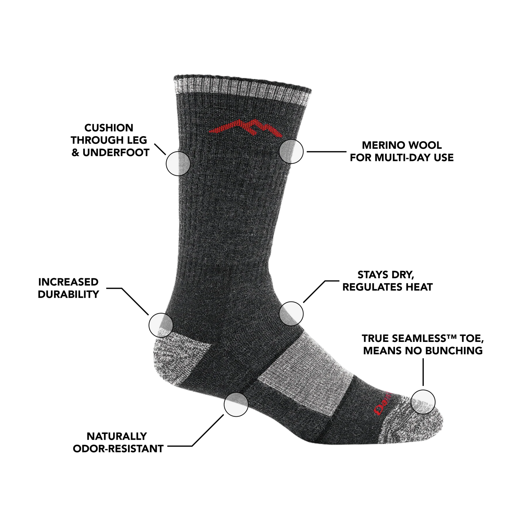 HIKER BOOT MEN'S SOCKS | FULL CUSHION - ECLIPSE-Socks & Footwear-DARN TOUGH-Coriander