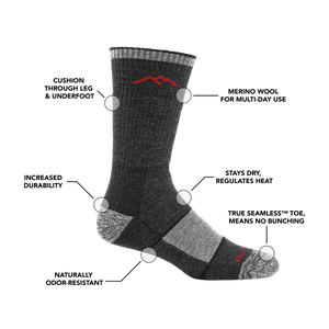 HIKER BOOT MEN'S SOCKS | FULL CUSHION - ECLIPSE-Socks & Footwear-DARN TOUGH-Coriander