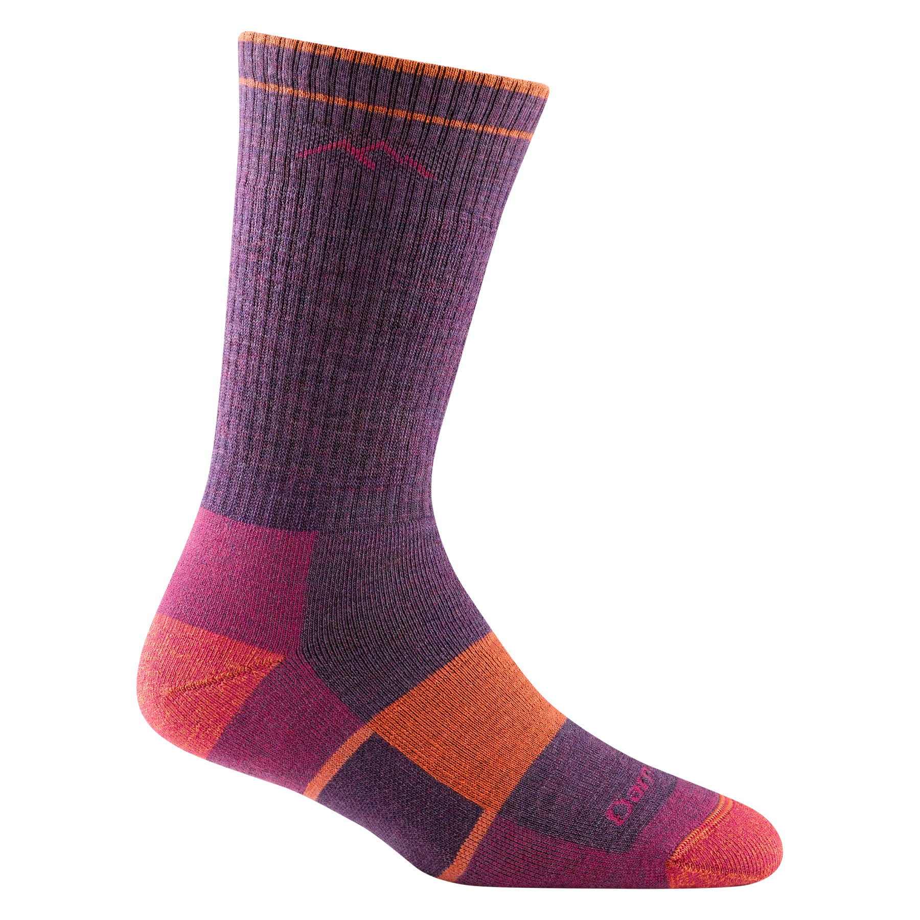 HIKER BOOT MIDWEIGHT FULL CUSHION SOCK-Socks-DARN TOUGH-MEDIUM-PLUM HEATHER-Coriander