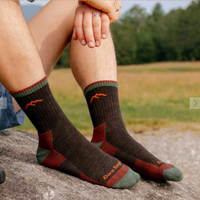 HIKER MICRO CREW MIDWEIGHT SOCKS-Socks & Footwear-DARN TOUGH-MEDIUM-WALNUT-Coriander