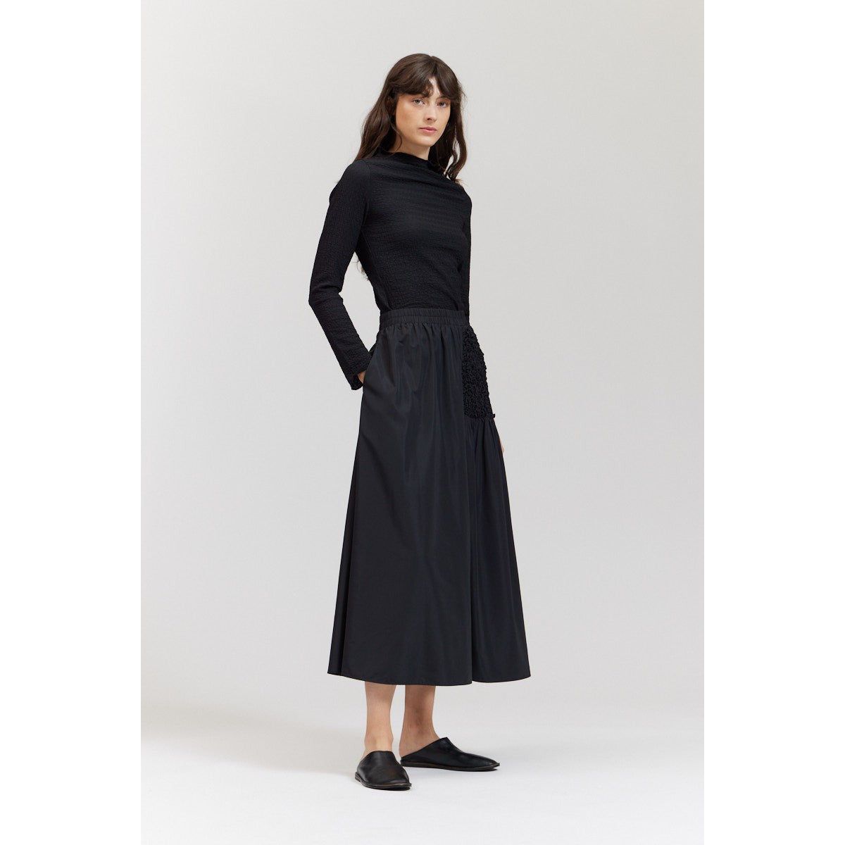 HIP SMOCK SKIRT-Bottom-THERE-ELSEWHERE-SMALL-Black-Coriander