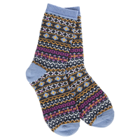 HOLIDAY MINI CREW SOCKS-Socks & Footwear-WORLD'S SOFTEST-NORDIC BLUE-Coriander