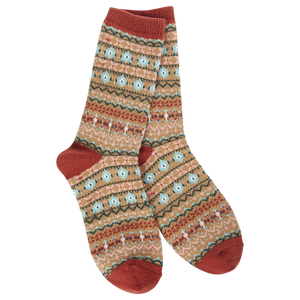 HOLIDAY MINI CREW SOCKS-Socks & Footwear-WORLD'S SOFTEST-NORDIC BROWN-Coriander