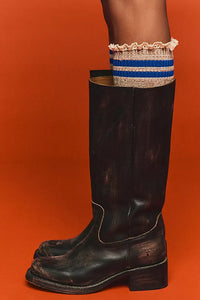 HOMECOMING KNEE HIGH SOCKS | IVORY-Socks & Footwear-FREE PEOPLE-Coriander