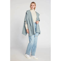 HOODED CAPE PONCHO-Scarves & Wraps-LOOK BY M-DUSKY-Coriander