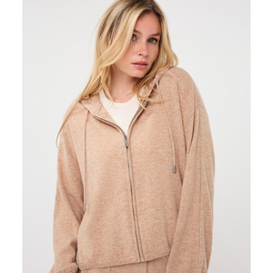HOODED CARDIGAN | FINE CHAIN WOOL-Uncategorised-ESQUALO-Coriander