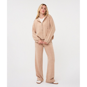 HOODED CARDIGAN | FINE CHAIN WOOL-Uncategorised-ESQUALO-Coriander