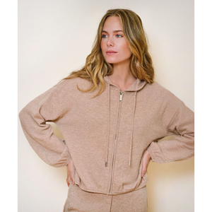 HOODED CARDIGAN | FINE CHAIN WOOL-Uncategorised-ESQUALO-Coriander