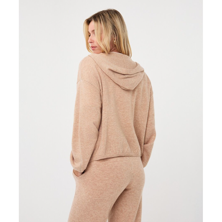 HOODED CARDIGAN | FINE CHAIN WOOL-Uncategorised-ESQUALO-Coriander
