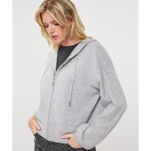 HOODED CARDIGAN | FINE CHAIN WOOL-Uncategorised-ESQUALO-Coriander