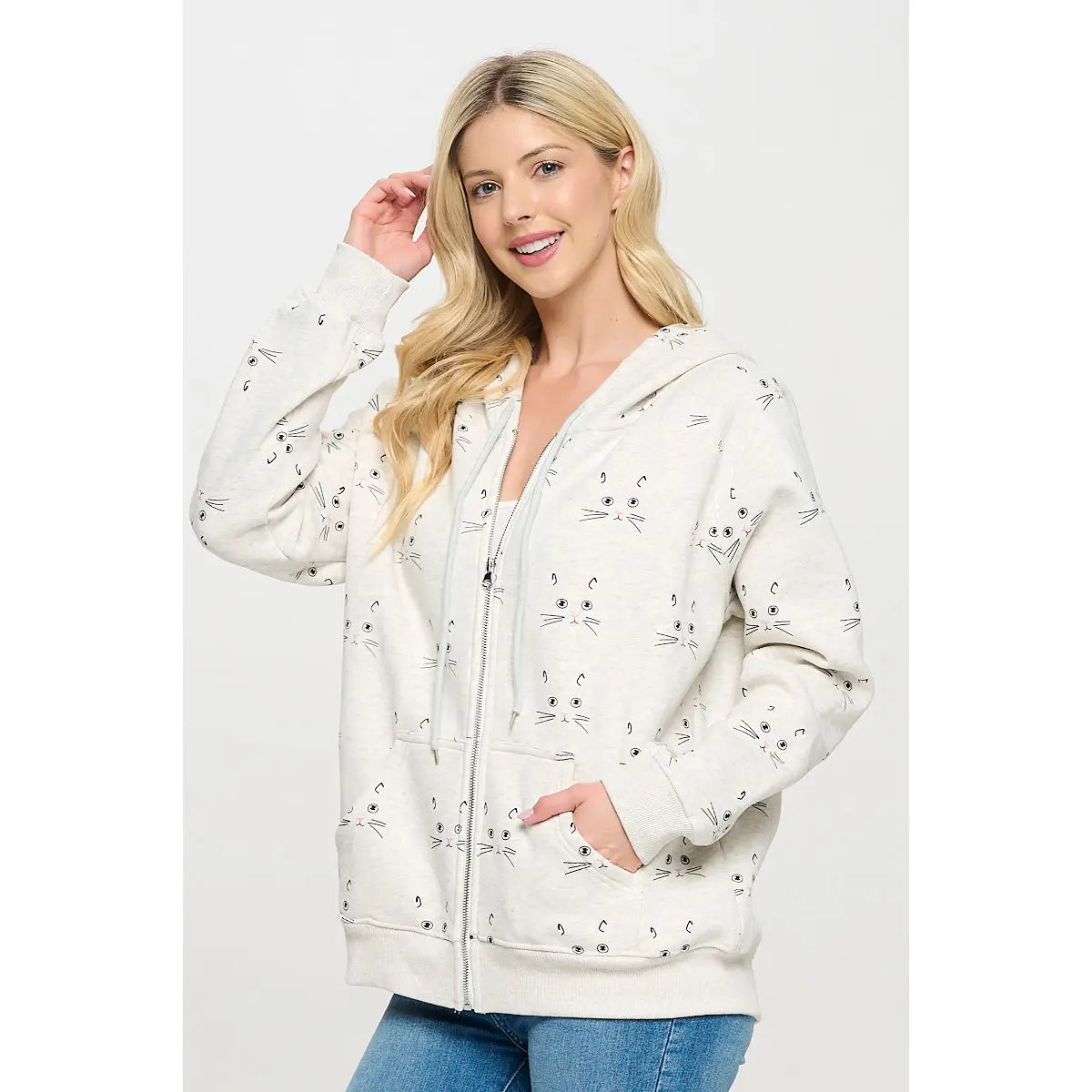 HOODIE | CAT WHISKERS-Jackets & Sweaters-SM WARDROBE-Coriander