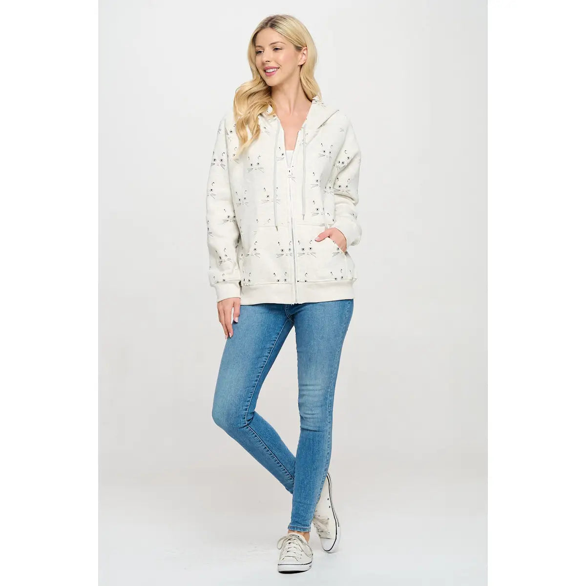 HOODIE | CAT WHISKERS-Jackets & Sweaters-SM WARDROBE-Coriander