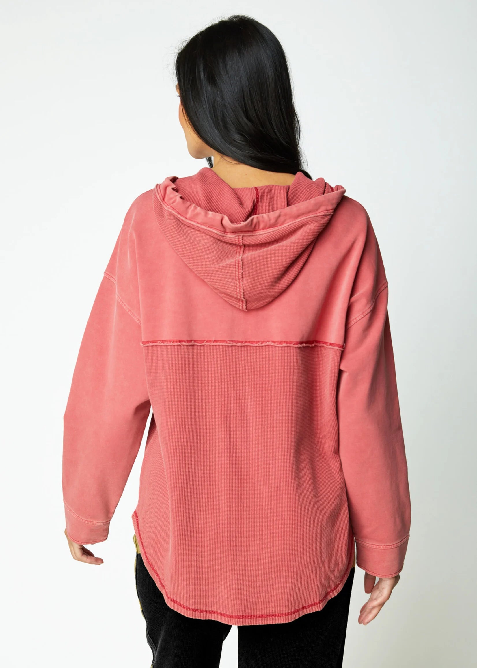 HOODIE | MIXED TEXTURE-Jackets & Sweaters-ESCAPE-Coriander