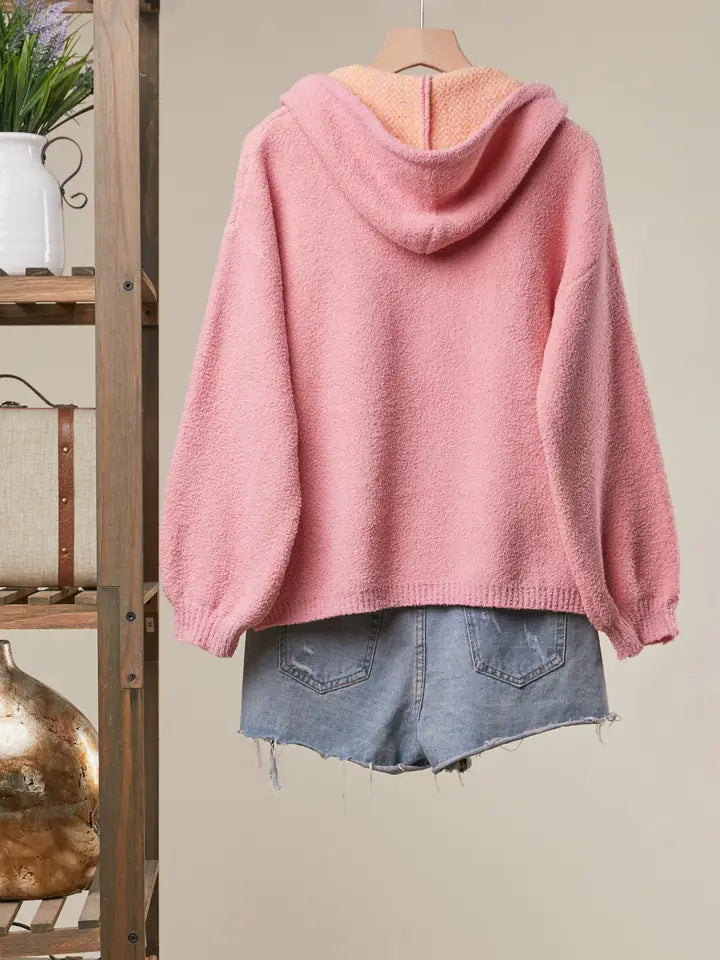HOODIE | PINK FLOWER-Jackets & Sweaters-MELLO-Coriander