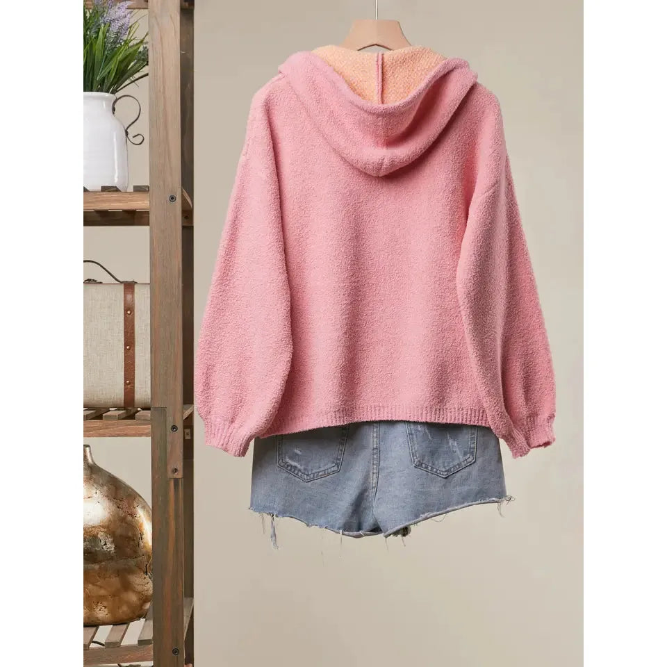 HOODIE | PINK FLOWER-Jackets & Sweaters-MELLO-Coriander