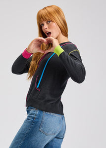 HOODIE SWEATER | HEART-EMBROIDERY-Jackets & Sweaters-ZAKET & PLOVER-Coriander