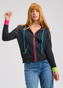 HOODIE SWEATER | HEART-EMBROIDERY-Jackets & Sweaters-ZAKET & PLOVER-Coriander