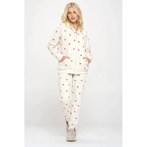 HOODIE SWEATSHIRT | HEART PRINT-Jackets & Sweaters-SM WARDROBE-Coriander