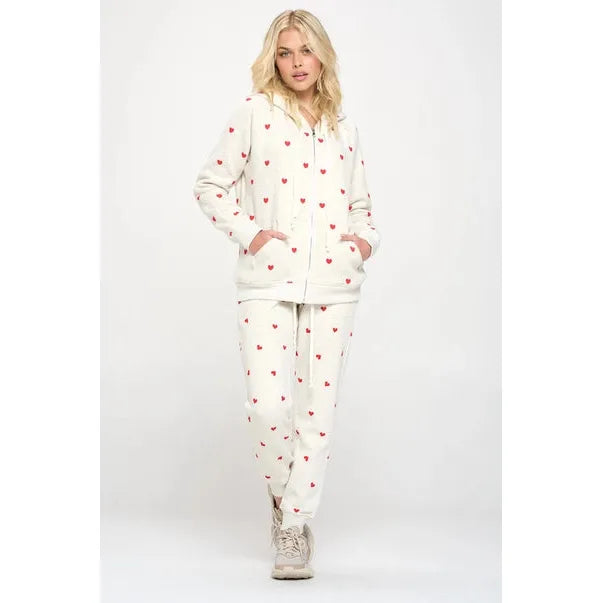 HOODIE SWEATSHIRT | HEART PRINT-Jackets & Sweaters-SM WARDROBE-Coriander