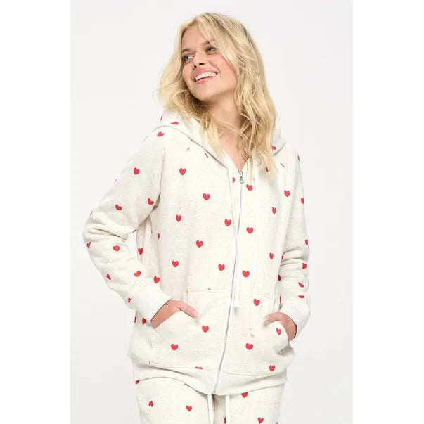 HOODIE SWEATSHIRT | HEART PRINT-Jackets & Sweaters-SM WARDROBE-Coriander