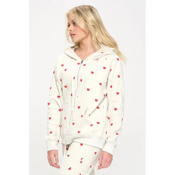 HOODIE SWEATSHIRT | HEART PRINT-Jackets & Sweaters-SM WARDROBE-Coriander