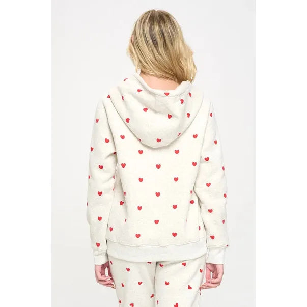 HOODIE SWEATSHIRT | HEART PRINT-Jackets & Sweaters-SM WARDROBE-Coriander
