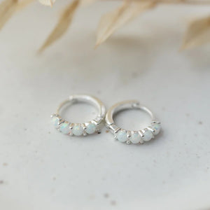HOOP EARRING | OPAL KISS: OPALITE-Jewellery-GLEE-SILVER-OPALITE-Coriander