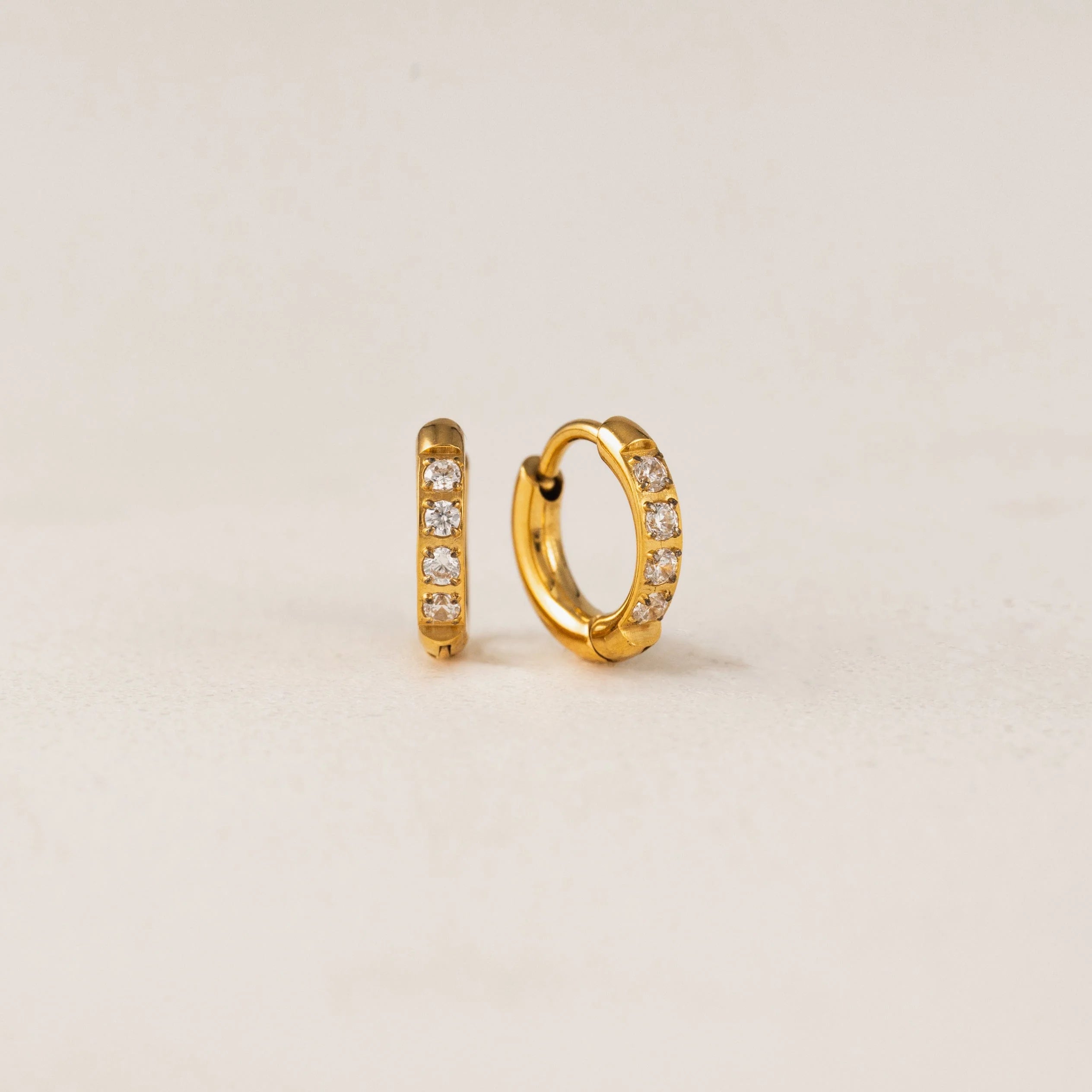HOOP EARRINGS | EVIE 10MM HUGGIE-Jewellery-LOVER'S TEMPO-GOLD-Coriander