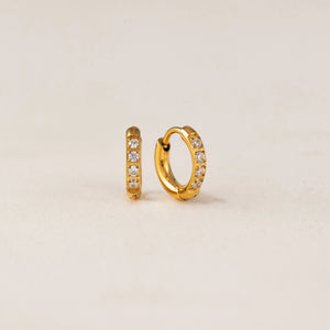 HOOP EARRINGS | EVIE 10MM HUGGIE-Jewellery-LOVER'S TEMPO-GOLD-Coriander