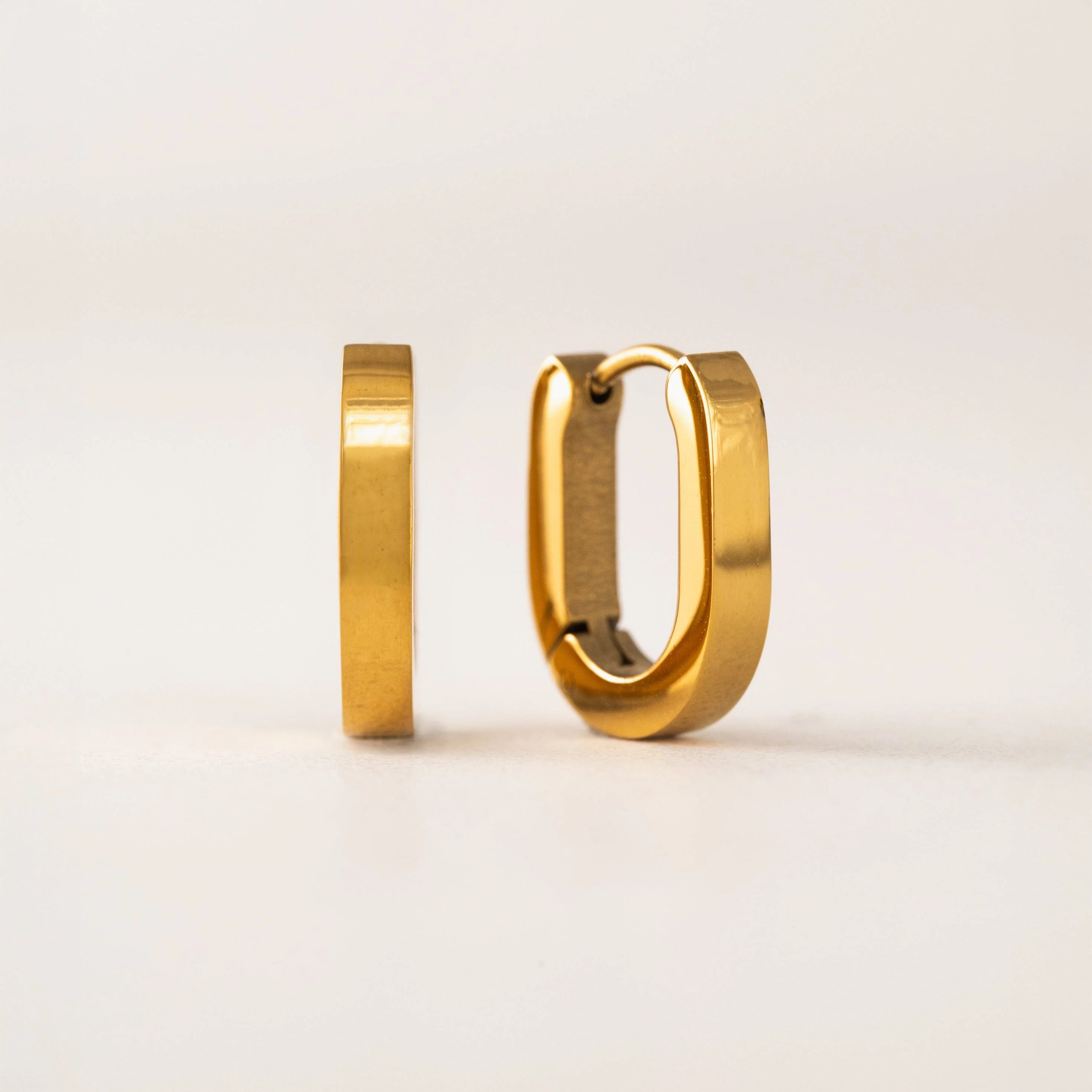 HOOP EARRINGS | MAYA PAPERCLIP: GOLD-Jewellery-LOVER'S TEMPO-GOLD-Coriander