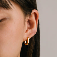 HOOP EARRINGS | MAYA PAPERCLIP: GOLD-Jewellery-LOVER'S TEMPO-Coriander
