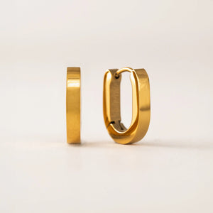 HOOP EARRINGS | MAYA PAPERCLIP: GOLD-Jewellery-LOVER'S TEMPO-Coriander