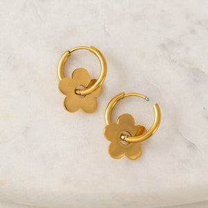 HOOP EARRINGS | PETAL: GOLD-Jewellery-LOVER'S TEMPO-GOLD-Coriander