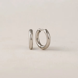 HOOP EARRINGS | TUBE-Jewellery-LOVER'S TEMPO-SILVER-Coriander