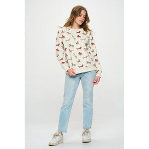 HORSE SWEATSHIRT-Tops-SM WARDROBE-Coriander